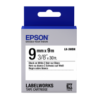 C53S653003 - Cartucho EPSON Labelworks LK-3WBN 9mm. Negro sobre cinta adhesiva blanca 