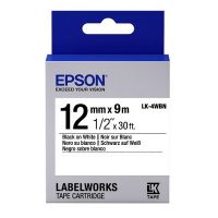 C53S654021 - Cartucho EPSON Labelworks LK-4WBN 12mm. Negro sobre cinta adhesiva blanca 